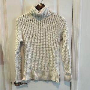 J. Crew Cream Cable Knit Turtleneck Sweater